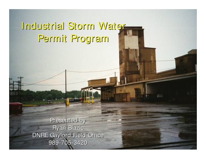 industrial storm water industrial storm water permit
