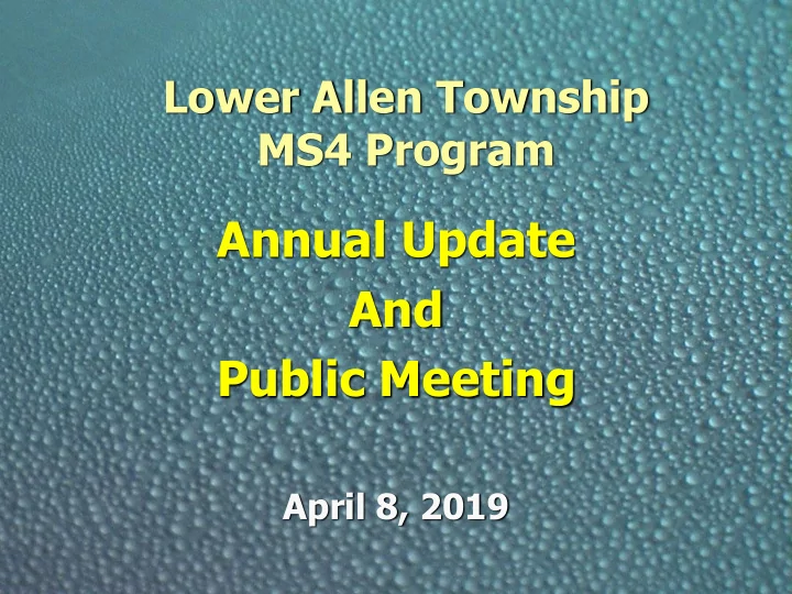 annual update