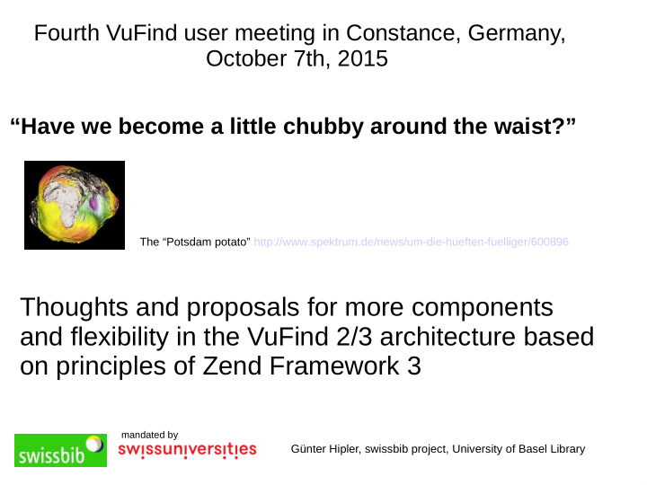 thoughts and proposals for more components and