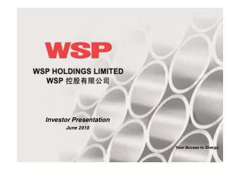 Investor Presentation  June 2010  Your Access to Energy  TABLE OF CONTENTS:  i.  Safe Harbor