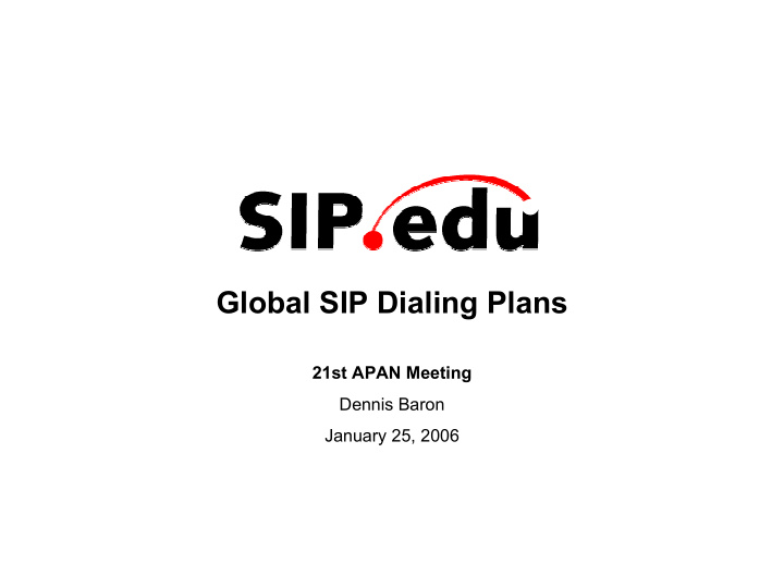 global sip dialing plans