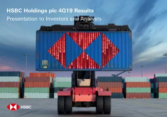 HSBC Holdings plc 4Q19 Results  Presentation to Investors and Analysts  4Q19 performance  4Q19