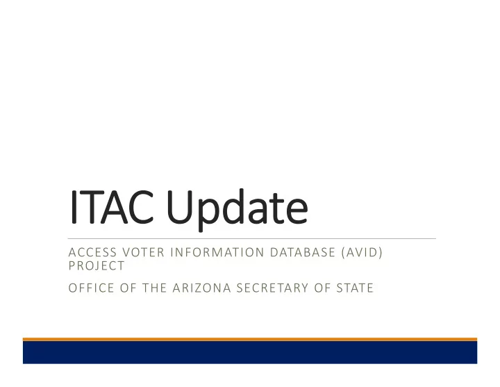it itac upda update