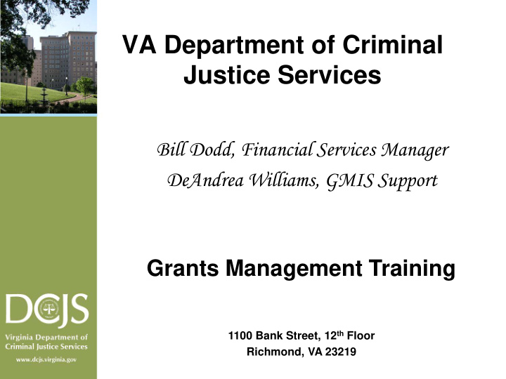 va department of criminal justice services