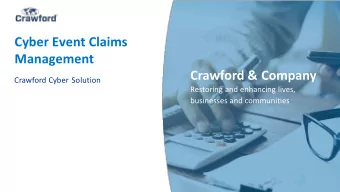 Crawford &amp; Company  Crawford Cyber Solution  Restoring and enhancing lives,  businesses and