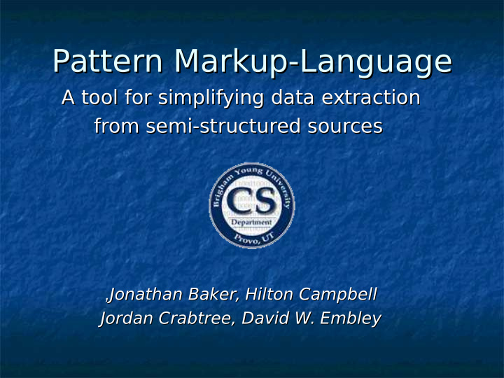 pattern markup language pattern markup language