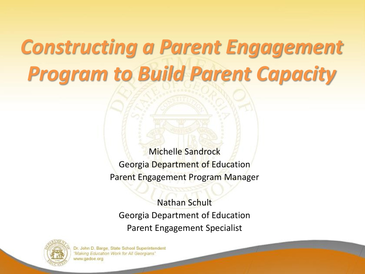 program to build parent capacity