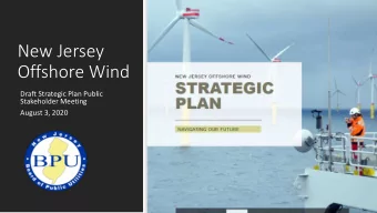 New Jersey  Offshore Wind  Draft Strategic Plan Public  Stakeholder Meeting  August 3, 2020