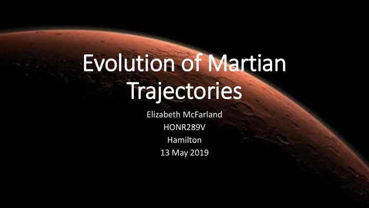 evolution of martian