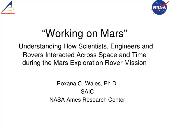 working on mars