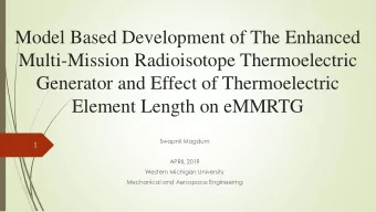 Model Based Development of The Enhanced  Multi-Mission Radioisotope Thermoelectric  Generator and