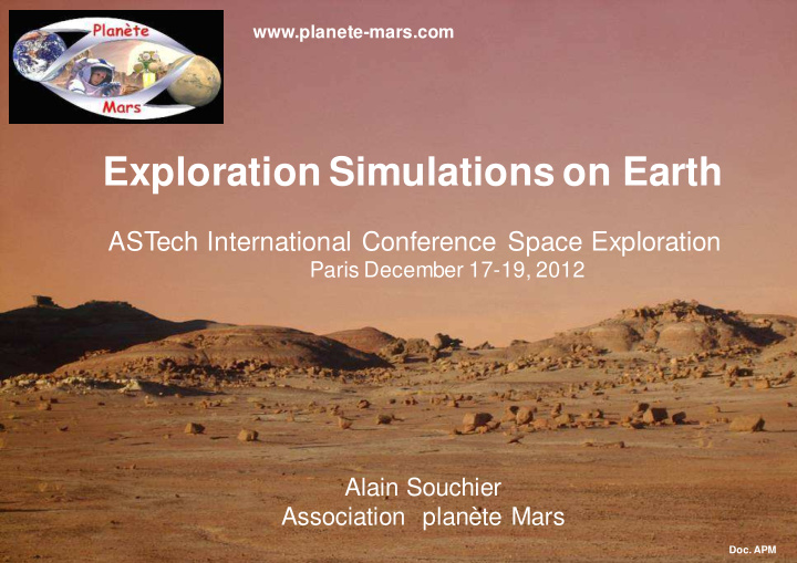 exploration simulations on earth
