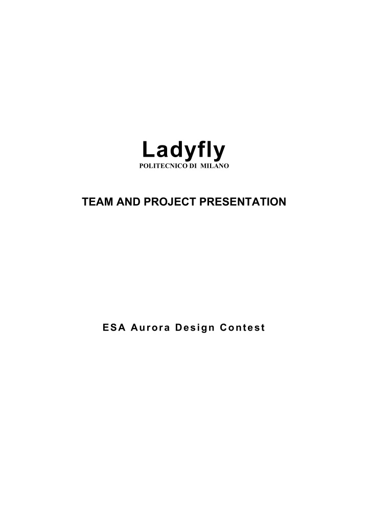 ladyfly politecnico di milano team and project