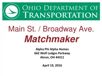 Matchmaker  Alpha Phi Alpha Homes  662 Wolf Ledges Parkway  Akron, OH 44311  April 19, 2016