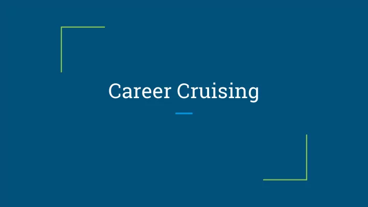 career cruising