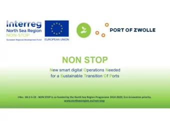 NON STOP N ew smart digital O perations N eeded for a S ustainable T ransition O f P orts  J-No.: