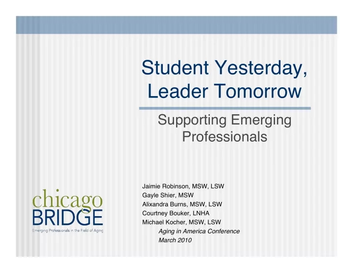 student yesterday leader tomorrow