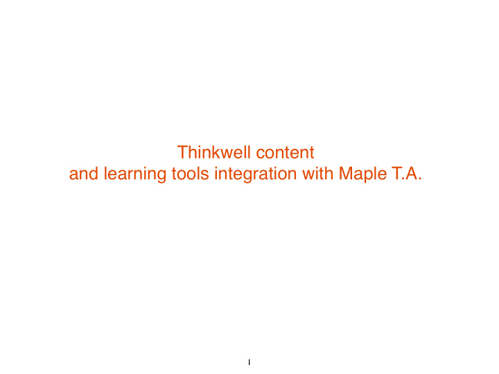 thinkwell content and learning tools integration with