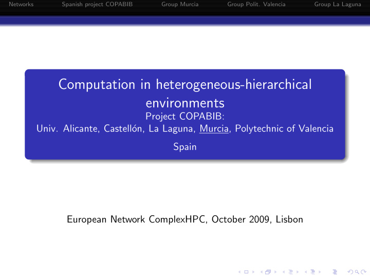 computation in heterogeneous hierarchical environments