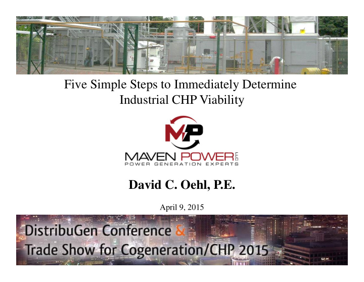 five simple steps to immediately determine industrial chp