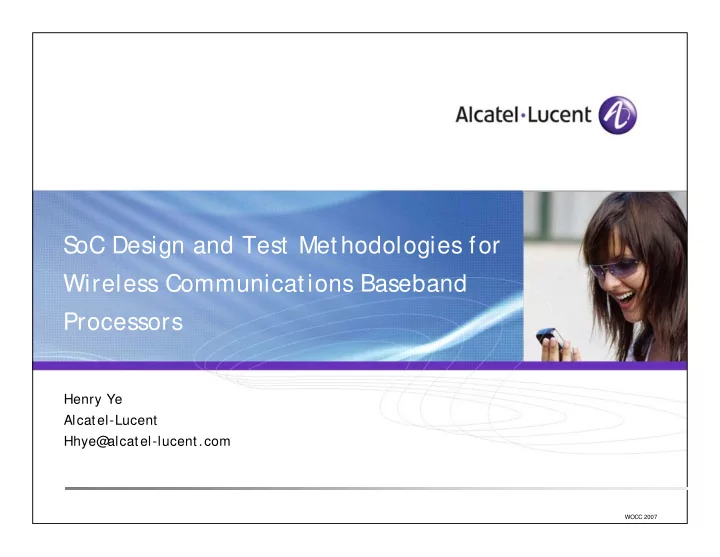 s oc design and test methodologies for wireless