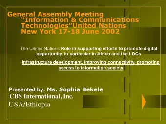 USA/Ethiopia  SbCnet  Presenters Profile  President and Chief Executive Officer  CBS