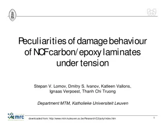 P  eculiarities of damage behaviour  of N  C  F  carbon/epoxy laminates  under tension  Stepan V.