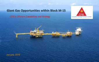 Giant Gas Opportunities within Block M-15 CFGs Offshore Capabilities and Strategy  January, 2016