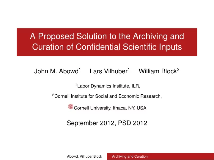 a proposed solution to the archiving and curation of