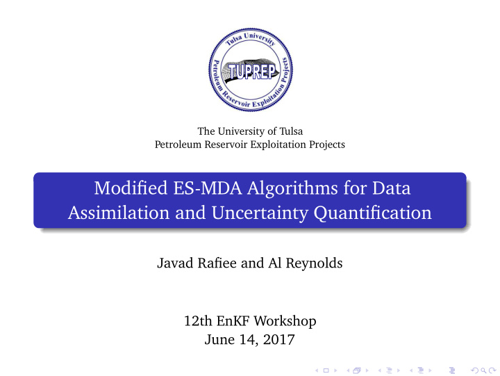 modified es mda algorithms for data assimilation and