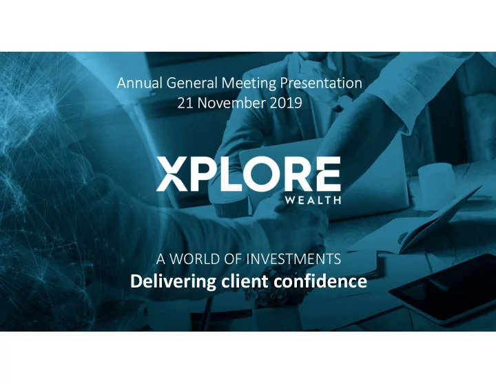 delivering client confidence agenda