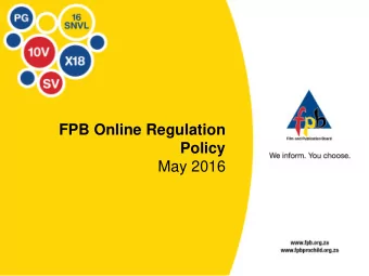 May 2016  Section 1 - Definitions  The terminology used in the Online Content Regulation
