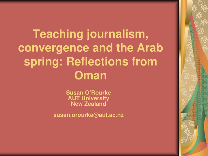 teaching journalism convergence and the arab spring