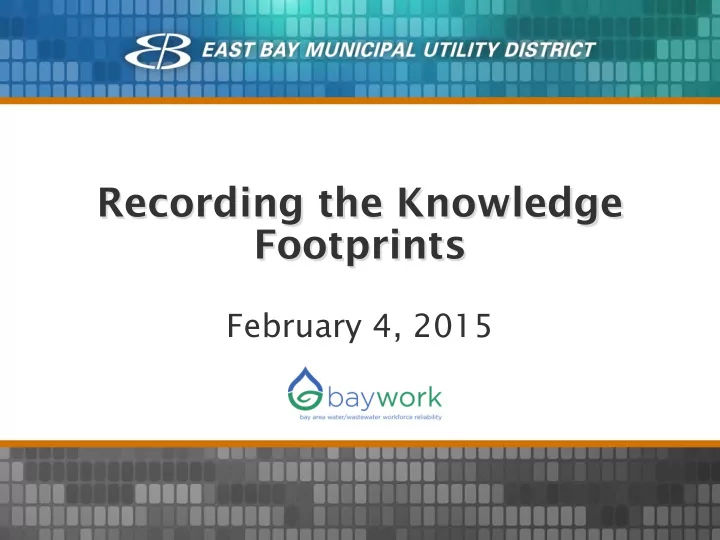 recording the knowledge footprints