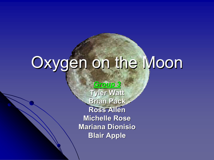 oxygen on the moon oxygen on the moon