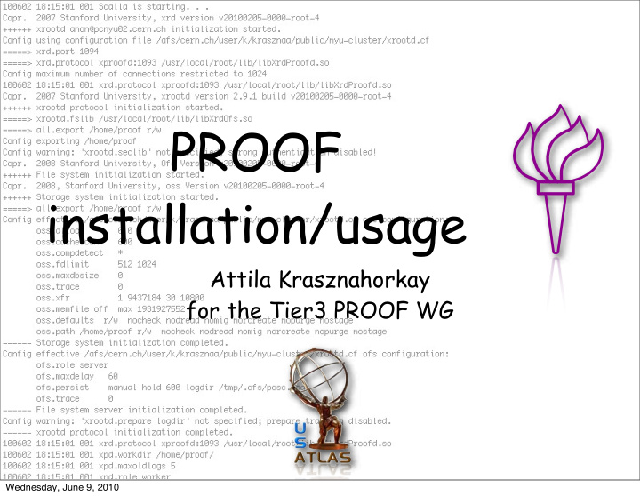 proof installation usage