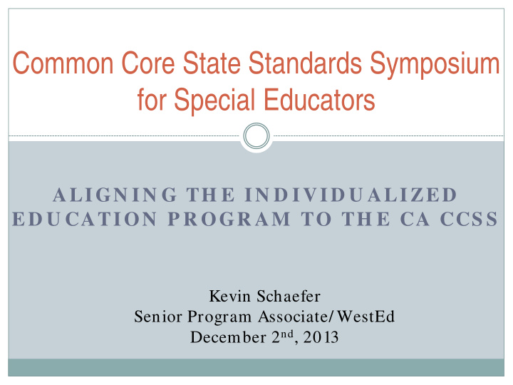 common core state standards symposium for special