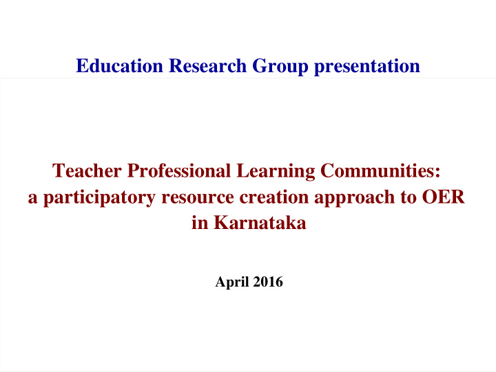 education research group presentation teacher