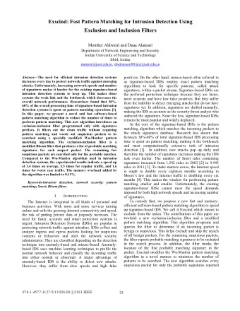 Exscind: Fast Pattern Matching for Intrusion Detection Using  Exclusion and Inclusion Filters