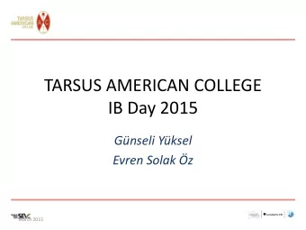 IB Day 2015 Gnseli Yksel Evren Solak z  March 2015 What does concept mean?  March 2015