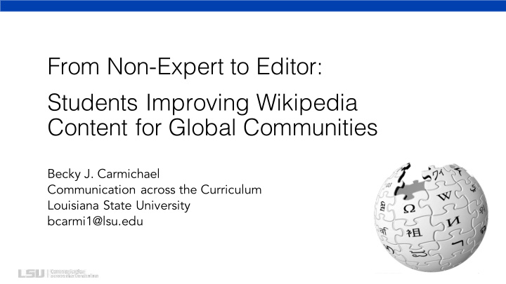 from non expert to editor students improving wikipedia