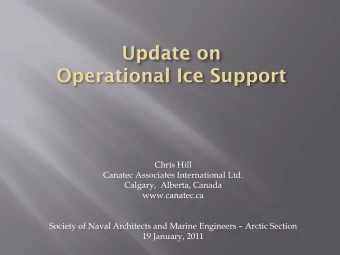 www.canatec.ca Society of Naval Architects and Marine Engineers  Arctic Section  19 January,