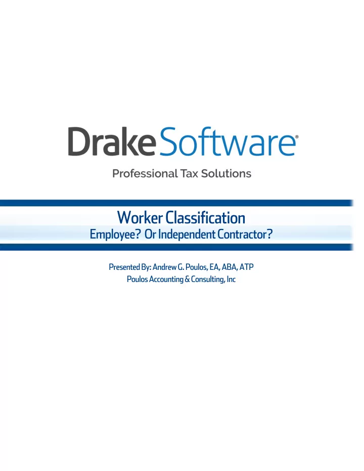 independent contractor or employee