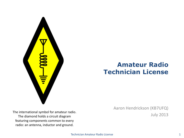 amateur radio technician license