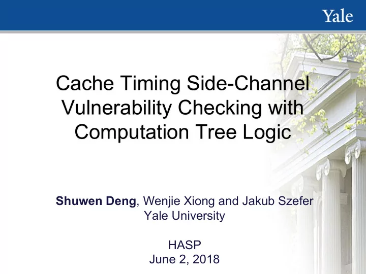 cache timing side channel vulnerability checking with