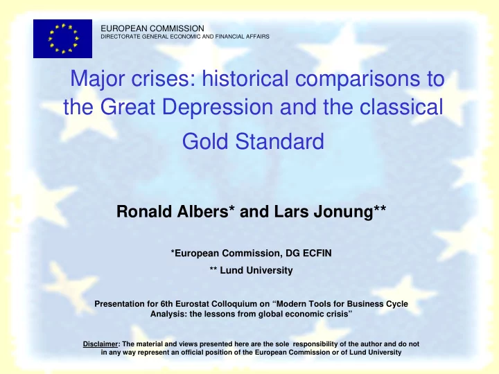 major crises historical comparisons to the great