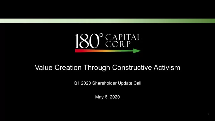 value creation through constructive activism