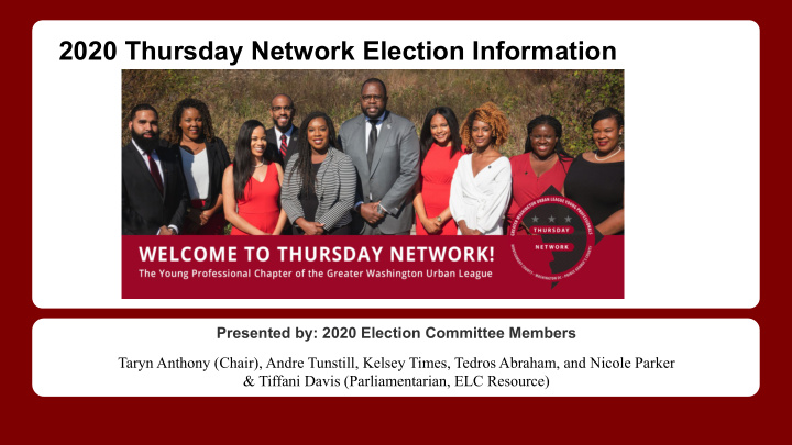 2020 thursday network election information