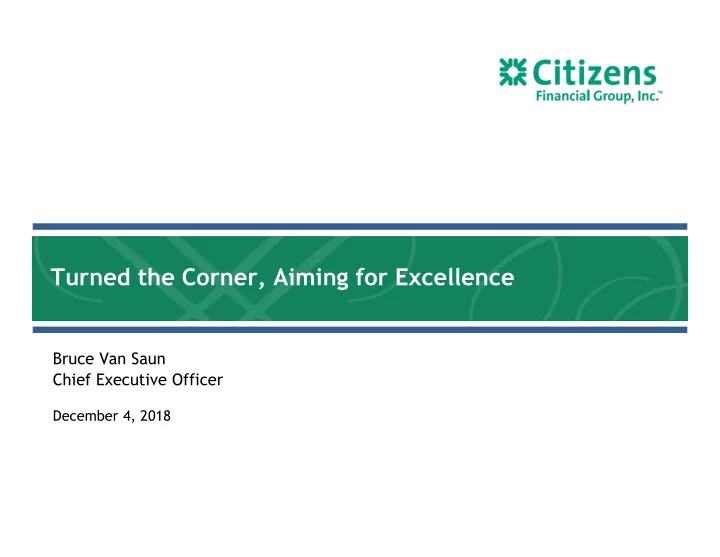 turned the corner aiming for excellence