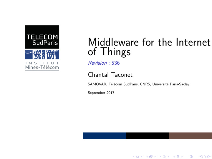 middleware for the internet of things